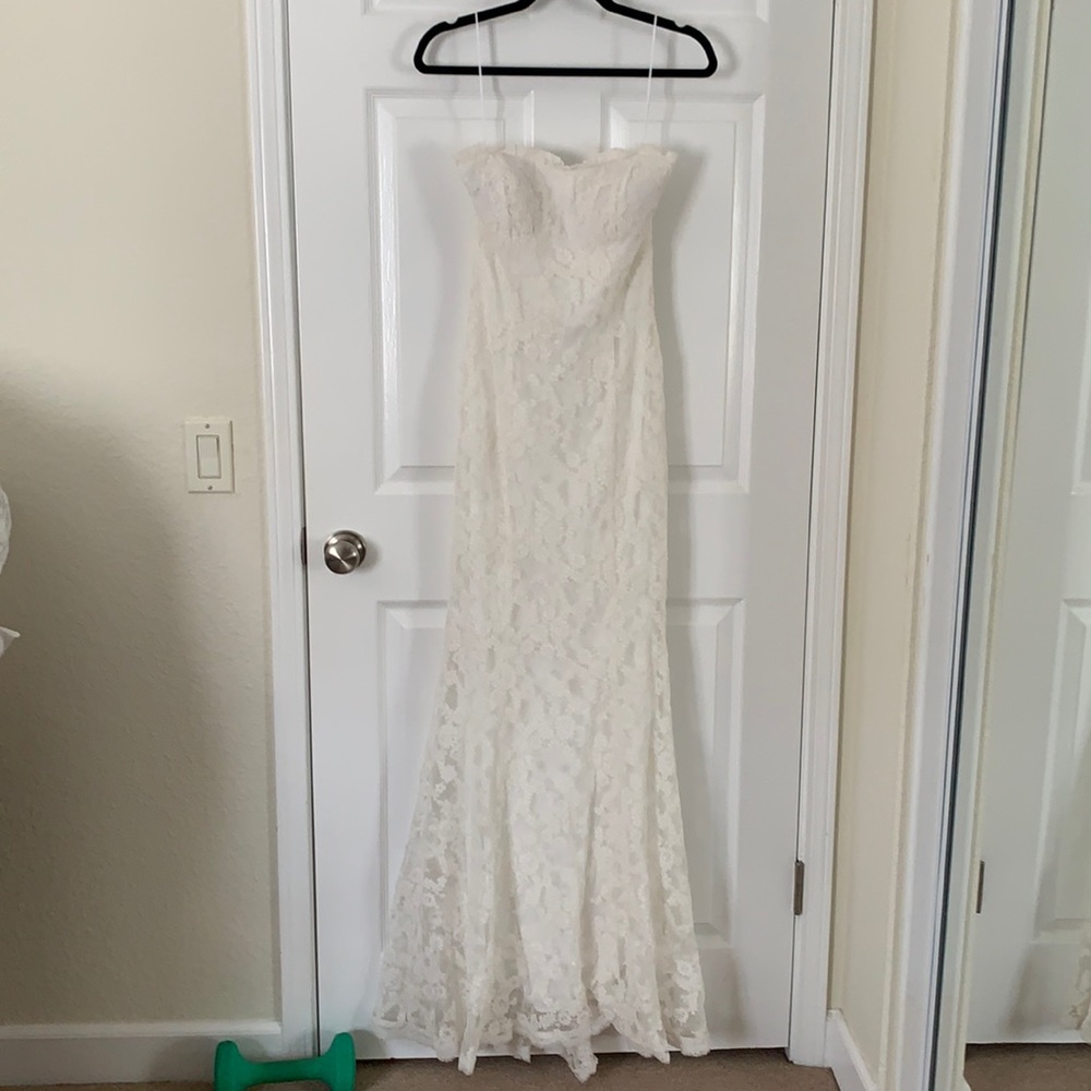 Lace mermaid style white dress